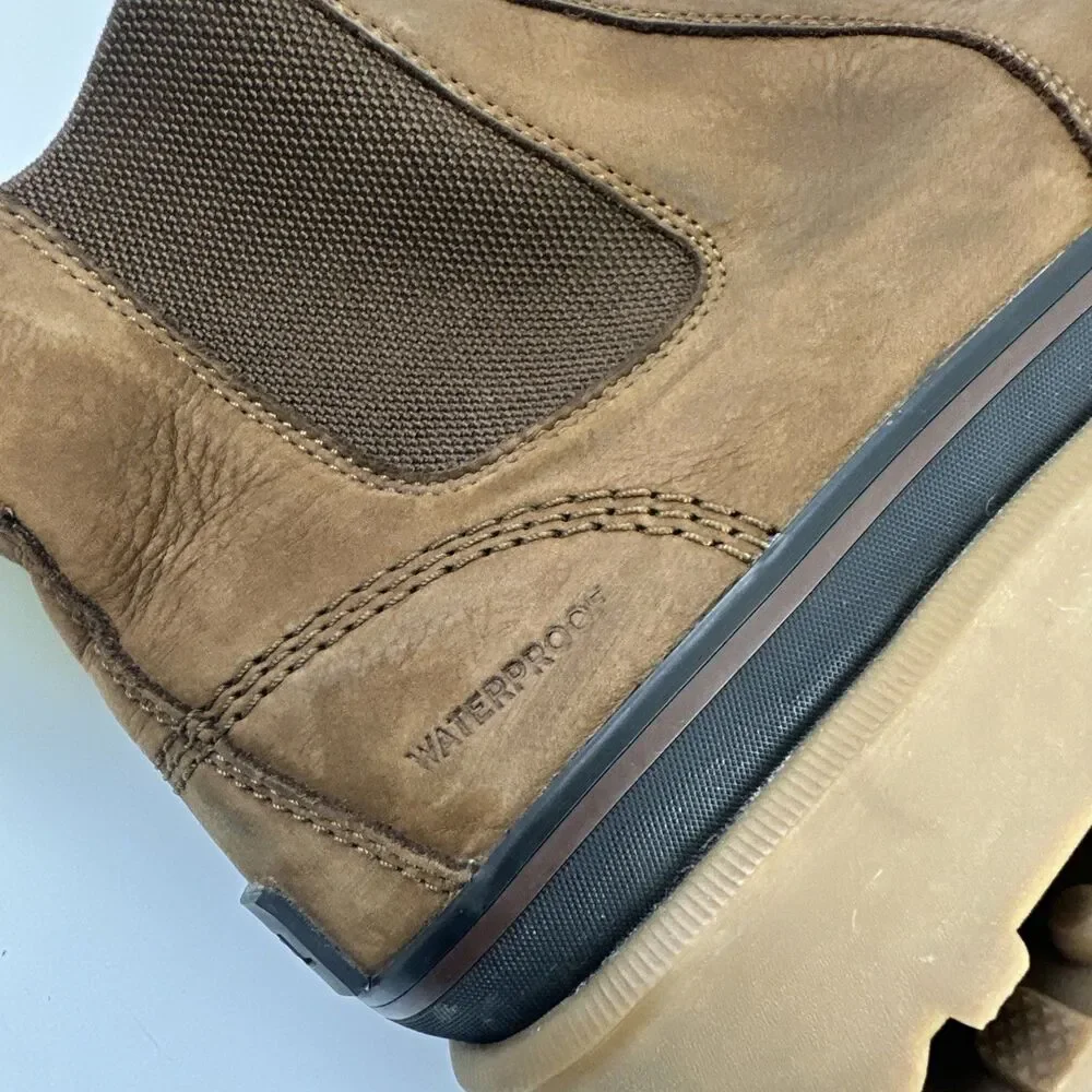 Sorel Caribou Chelsea Boots Pull On Brown Leather Waterproof NO INSERTS Mens 12